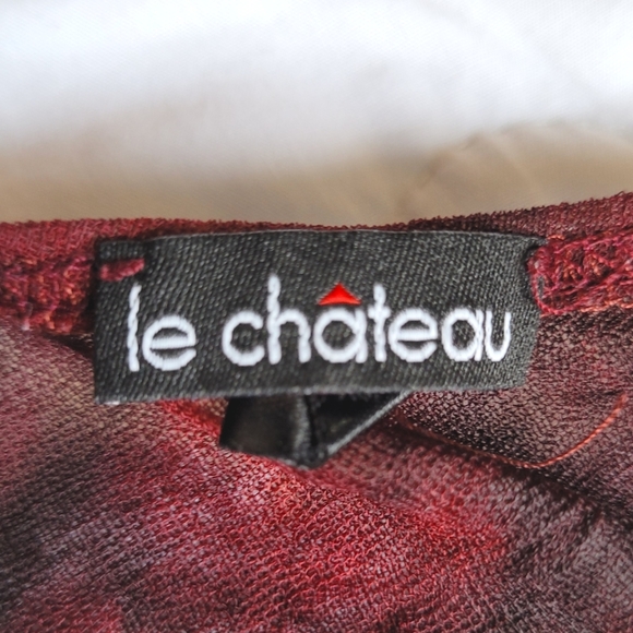 2/$40 🍩 Vintage Le Château Asymmetrical Sheer Top - Picture 6 of 10
